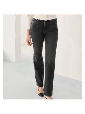 AYR The LaLa Straight Leg Jean in Hush Hush Black Women’s Size 33 Short Inseam